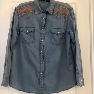 Denim & Co. Embroidered Denim Shirt
